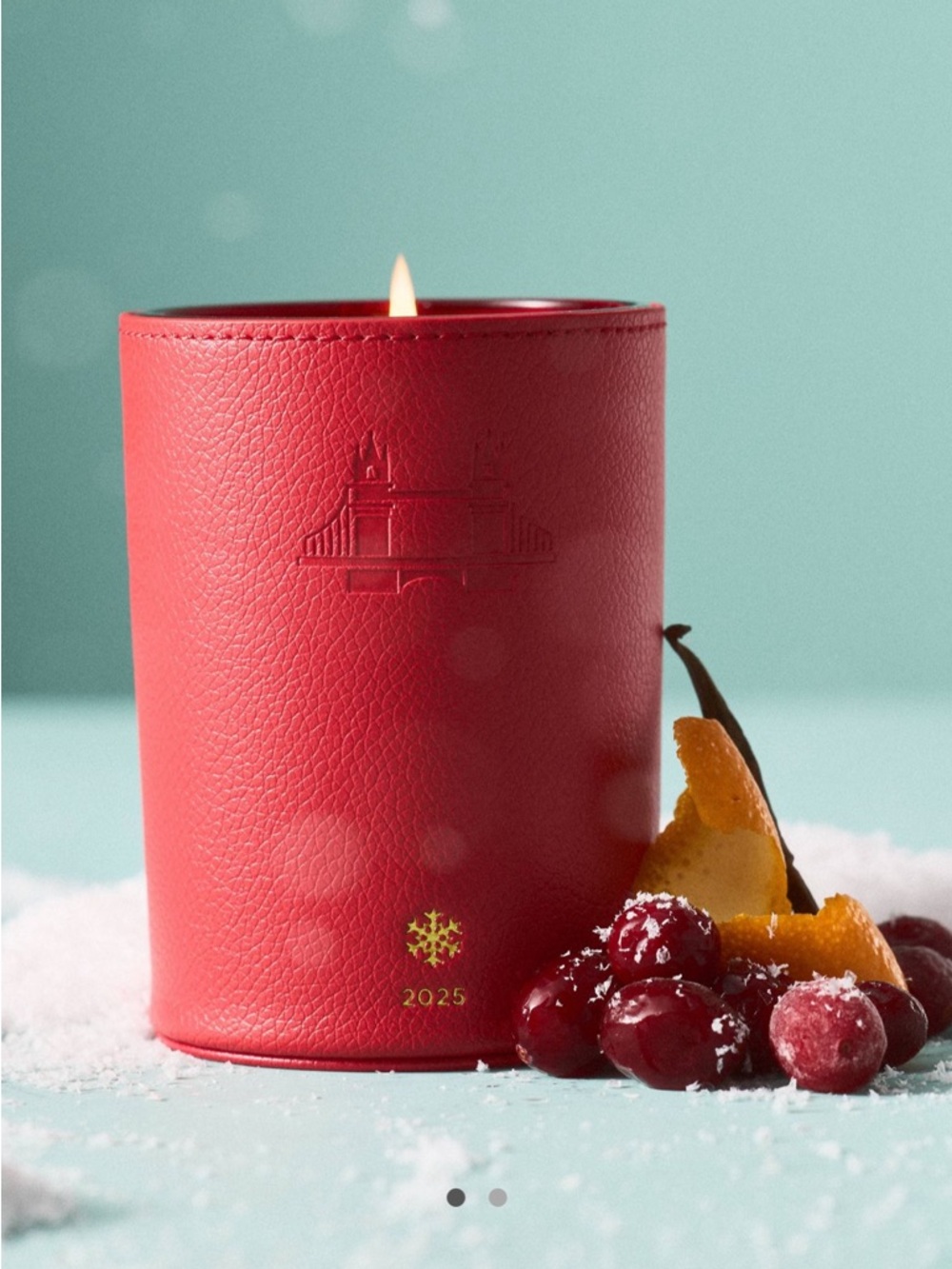 Anthropologie London Embossed Fruity Mulled Berries Glass Candle